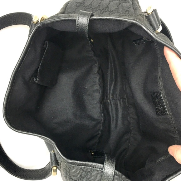 Authentic Gucci Abbey black monogram canvas shoulder bag - Picture 7 of 16